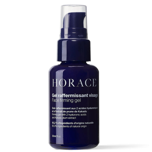 HORACE Face Firming Gel für Männer – Leichtes Anti-Aging-Gel reduziert feine Linien & Falten – 95% organische & natürliche Inhaltsstoffe – Ohne Silikone oder Mineralöle – Für alle Hauttypen – Amber Duft – 30 ml