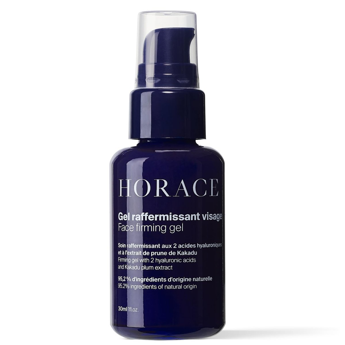 HORACE Face Firming Gel für Männer – Leichtes Anti-Aging-Gel reduziert feine Linien & Falten – 95% organische & natürliche Inhaltsstoffe – Ohne Silikone oder Mineralöle – Für alle Hauttypen – Amber Duft – 30 ml
