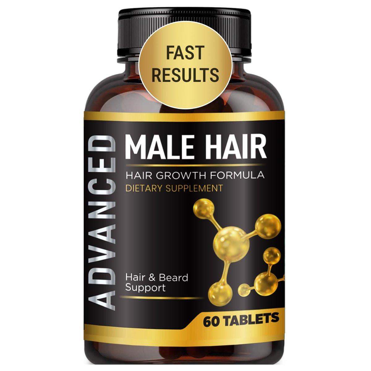 Haarwachstumsvitamine für Männer – Anti-Haarausfall Unterstützung & DHT-Blocker – Regrow Haar & Bart Supplement für dichteres, volleres & stärkeres Haar – mit Biotin (60 Kapseln)