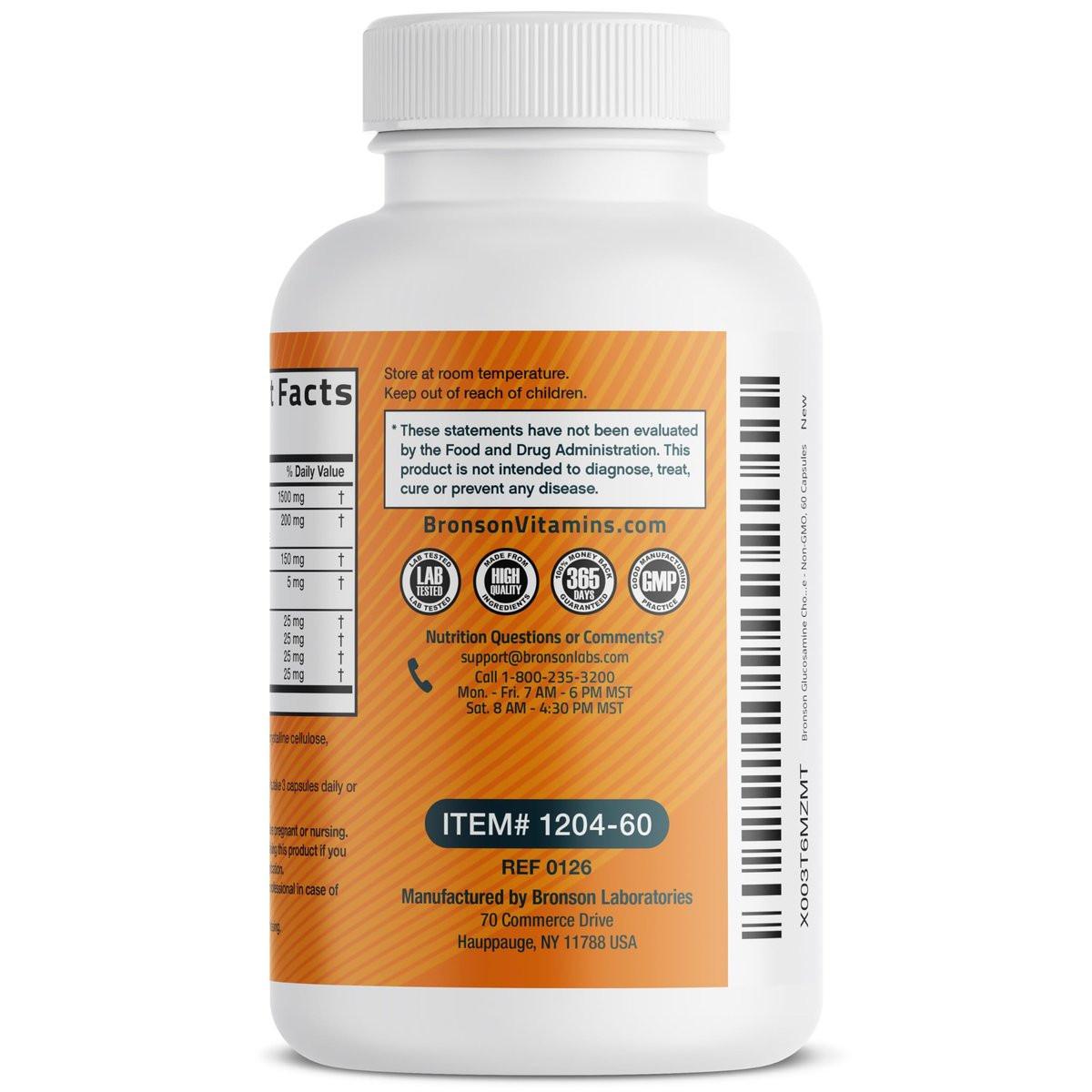 Bronson Glucosamin Chondroitin Curcumin & MSM – Fortschrittliche Gelenk- und Knorpelformel, Unterstützt gesunde Gelenke, Beweglichkeit & Knorpel – Nicht-GVO, 60 Kapseln