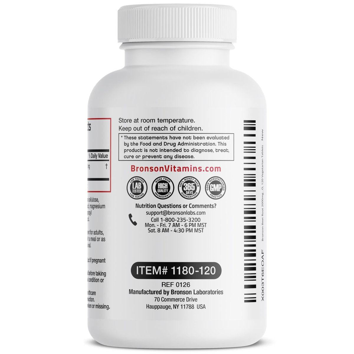Bronson Rote Bete Wurzel Extra stark, Non-GMO, 120 vegetarische Tabletten