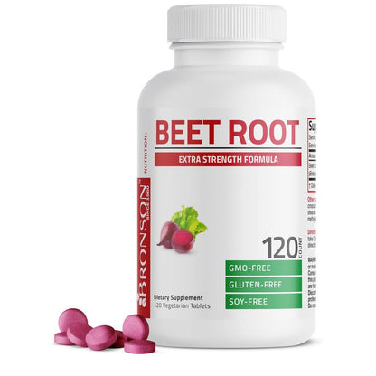 Bronson Rote Bete Wurzel Extra stark, Non-GMO, 120 vegetarische Tabletten