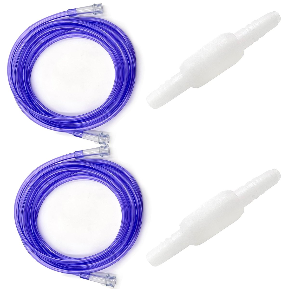 ResOne 2er-Pack 7,6m Sauerstoffversorgungsschlauch mit Drehanschlüssen, knickfest, 360° drehbar, für Nasenkanülen, Sauerstoffkonzentrator - Lila
