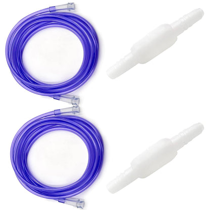 ResOne 2er-Pack 7,6m Sauerstoffversorgungsschlauch mit Drehanschlüssen, knickfest, 360° drehbar, für Nasenkanülen, Sauerstoffkonzentrator - Lila