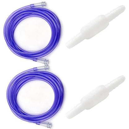 ResOne 2er-Pack 7,6m Sauerstoffversorgungsschlauch mit Drehanschlüssen, knickfest, 360° drehbar, für Nasenkanülen, Sauerstoffkonzentrator - Lila