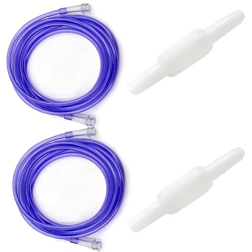 ResOne 2er-Pack 7,6m Sauerstoffversorgungsschlauch mit Drehanschlüssen, knickfest, 360° drehbar, für Nasenkanülen, Sauerstoffkonzentrator - Lila