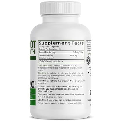 Bronson Maca Root Extra Lepidium Meyenii, Non-GMO, 90 Vegetarische Kapseln