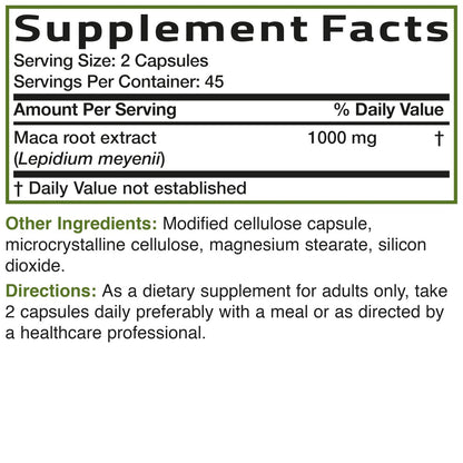 Bronson Maca Root Extra Lepidium Meyenii, Non-GMO, 90 Vegetarische Kapseln