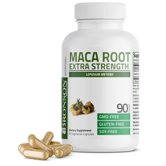 Bronson Maca Root Extra Lepidium Meyenii, Non-GMO, 90 Vegetarische Kapseln