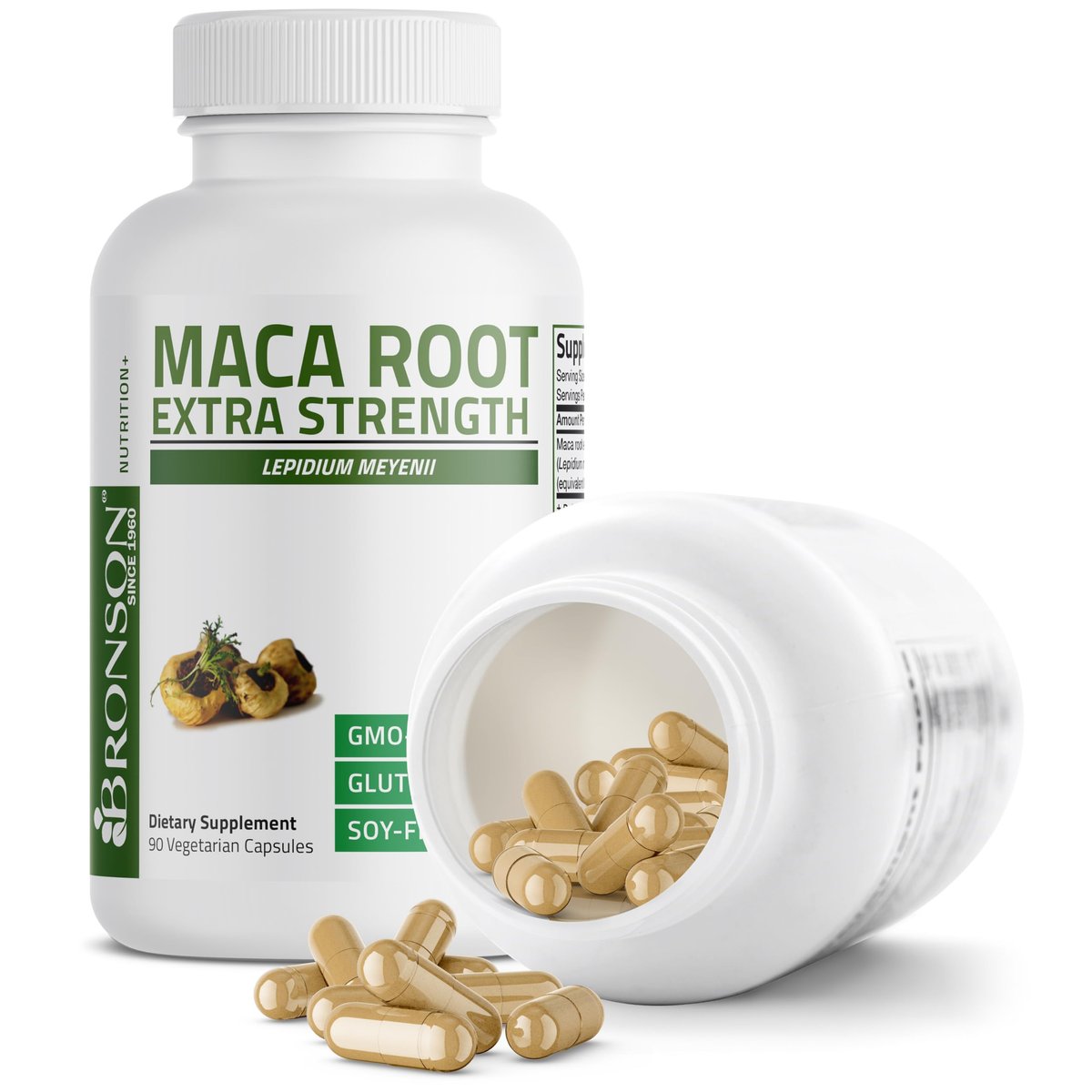 Bronson Maca Root Extra Lepidium Meyenii, Non-GMO, 90 Vegetarische Kapseln