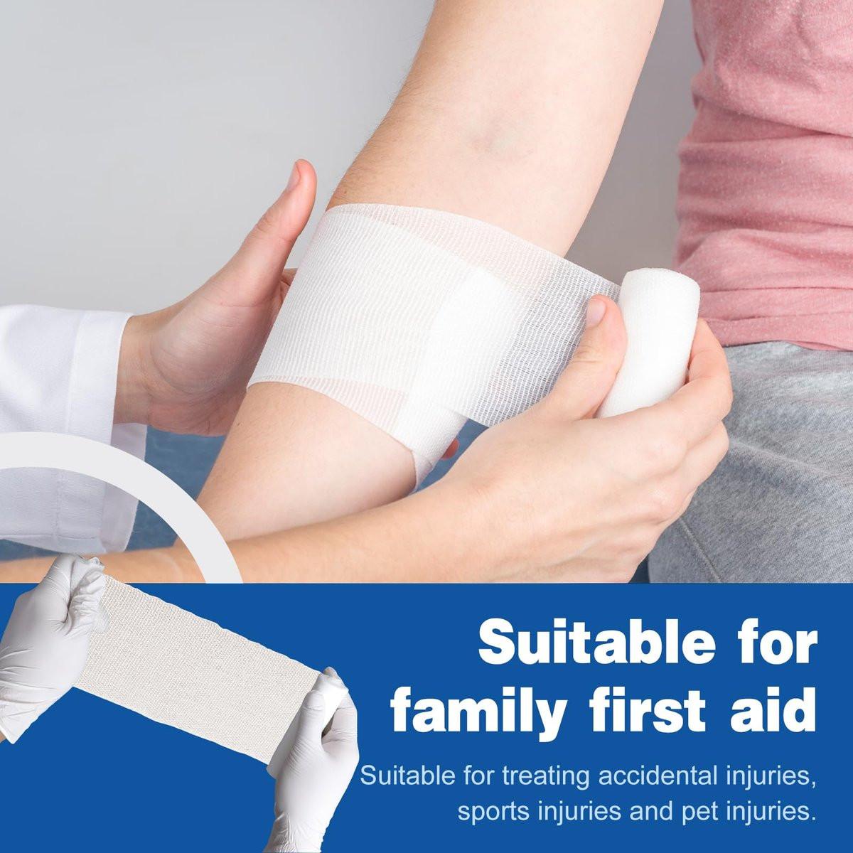 AZEN 20er-Pack Mullbinden, 10 cm x 3,7 m, Premium medizinische Verbandsmaterialien & Erste-Hilfe-Zubehör, Verbandswickel, Mummy-Wraps