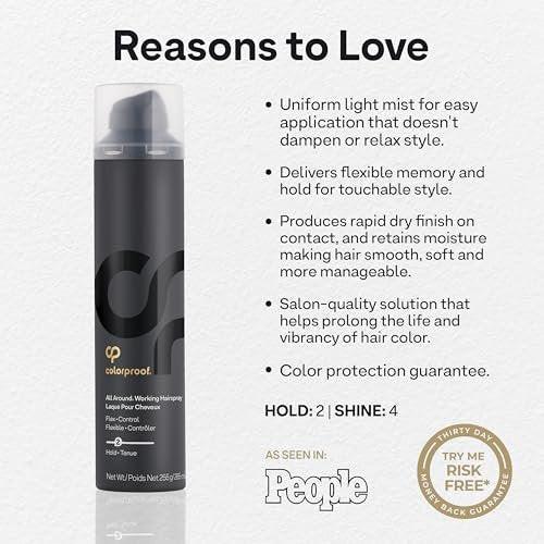 Colorproof All Around Working Hair Spray 9 Fl. Oz. – Flexibler Halt mit schwarzer Johannisbeere, Jasmin & Pfirsich Duft, Sulfatfreies Haarspray