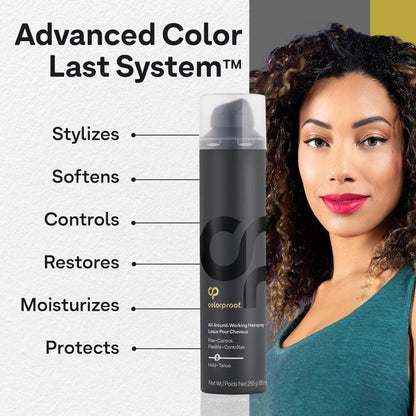 Colorproof All Around Working Hair Spray 9 Fl. Oz. – Flexibler Halt mit schwarzer Johannisbeere, Jasmin & Pfirsich Duft, Sulfatfreies Haarspray