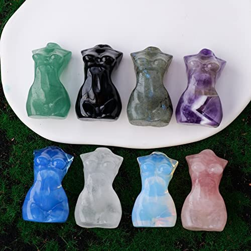 Apengshi Handgeschnitzte Rosenquarz-Göttinnenfigur – Miniatur-Skulptur für Meditation, Yoga und Chakra-Balance – Spirituelles Geschenk