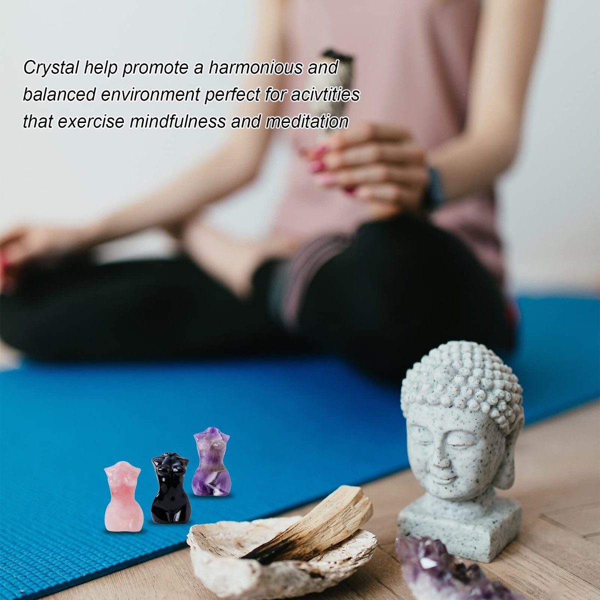 Apengshi Handgeschnitzte Rosenquarz-Göttinnenfigur – Miniatur-Skulptur für Meditation, Yoga und Chakra-Balance – Spirituelles Geschenk