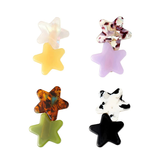 SINNKY 4er-Pack Acryl-Haarklammern – geometrische Alligator-Haarklammern, rutschfest, große Barrettes für Damen