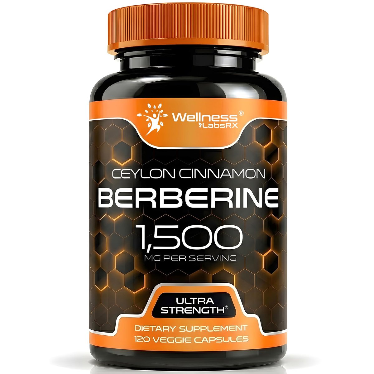 WELLNESS LABSRX Berberin 1.000 mg – mit Ceylon-Zimt, schwarzem Pfeffer und Apfelessig, 120 Kapseln, herzunterstützendes Nahrungsergänzungsmittel