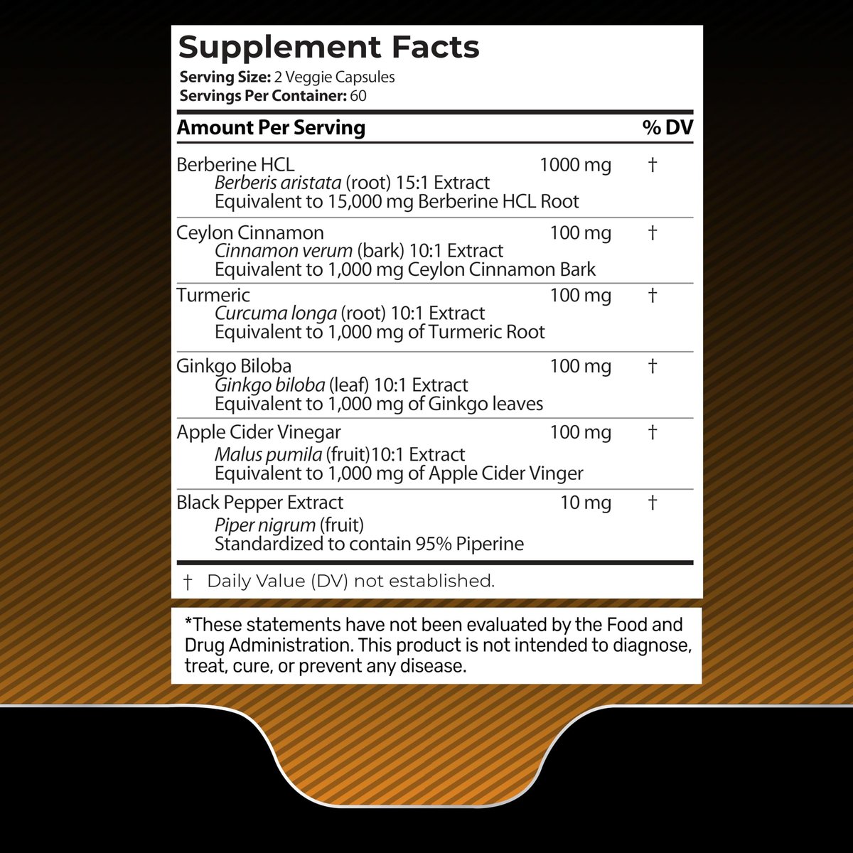 WELLNESS LABSRX Berberin 1.000 mg – mit Ceylon-Zimt, schwarzem Pfeffer und Apfelessig, 120 Kapseln, herzunterstützendes Nahrungsergänzungsmittel