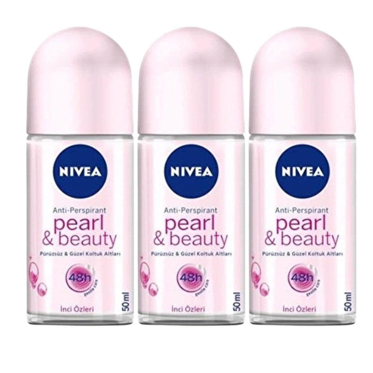 NIVEA Deo Roll-On Pearl & Beauty 3er Pack | 3x50ml | Antitranspirant Deodorant
