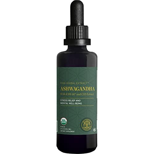 Global Healing Center - Bio-Ashwagandha-Tropfen - KSM-66 Ashwagandha Extra Stärke für Männer & Frauen, hilft Stress abzubauen, Stimmungsunterstützung, Bio (60 ml)