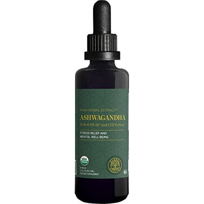 Global Healing Center - Bio-Ashwagandha-Tropfen - KSM-66 Ashwagandha Extra Stärke für Männer & Frauen, hilft Stress abzubauen, Stimmungsunterstützung, Bio (60 ml)