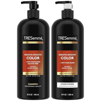 TRESemmé Shampoo und Conditioner Keratin Smooth Color – Anti-Fade, Anti-Frizz für coloriertes Haar, 2er-Pack (je 828 ml)
