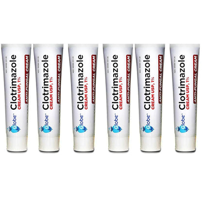 Globe Clotrimazol Antimykotische Creme 1% USP (6er-Pack) – 1 oz – Behandlung gegen Fußpilz, Juckreiz, Brennen, Risse und Schuppen