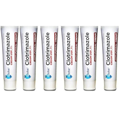 Globe Clotrimazol Antimykotische Creme 1% USP (6er-Pack) – 1 oz – Behandlung gegen Fußpilz, Juckreiz, Brennen, Risse und Schuppen