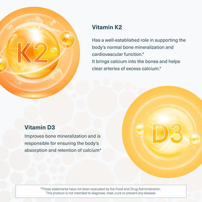 Youtheory K2D3 – Knochen- und Herzgesundheit* – Vitamin D3 & K2 – Laktose-, Soja- & Glutenfrei – Pfirsich, 60 vegane Gummis