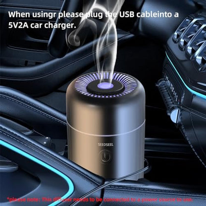 SEEDSEEL Auto-Aromatherapie Diffuser für ätherische Öle – Mini USB Luftbefeuchter mit 7-farbigem LED-Licht für Auto, Zuhause, Büro und Schlafzimmer