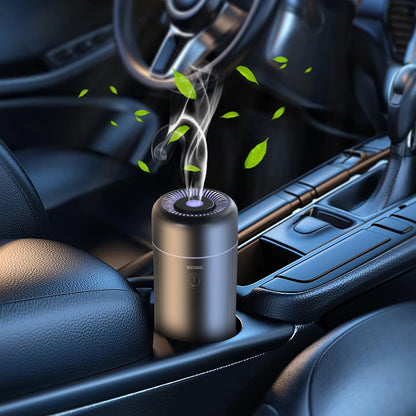 SEEDSEEL Auto-Aromatherapie Diffuser für ätherische Öle – Mini USB Luftbefeuchter mit 7-farbigem LED-Licht für Auto, Zuhause, Büro und Schlafzimmer