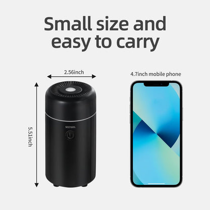 SEEDSEEL Auto-Aromatherapie Diffuser für ätherische Öle – Mini USB Luftbefeuchter mit 7-farbigem LED-Licht für Auto, Zuhause, Büro und Schlafzimmer