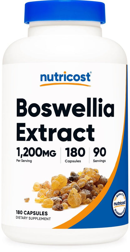 Nutricost Boswellia Extrakt 180 Kapseln für 90 Portionen pro Flasche - Glutenfrei & GVO-frei, Vegan