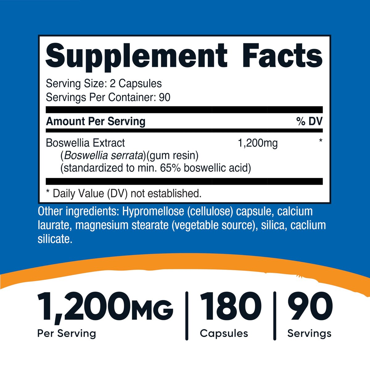 Nutricost Boswellia Extrakt 180 Kapseln für 90 Portionen pro Flasche - Glutenfrei & GVO-frei, Vegan
