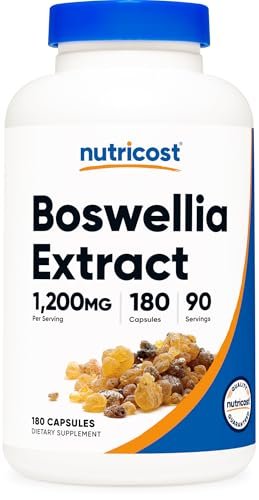Nutricost Boswellia Extrakt 180 Kapseln für 90 Portionen pro Flasche - Glutenfrei & GVO-frei, Vegan