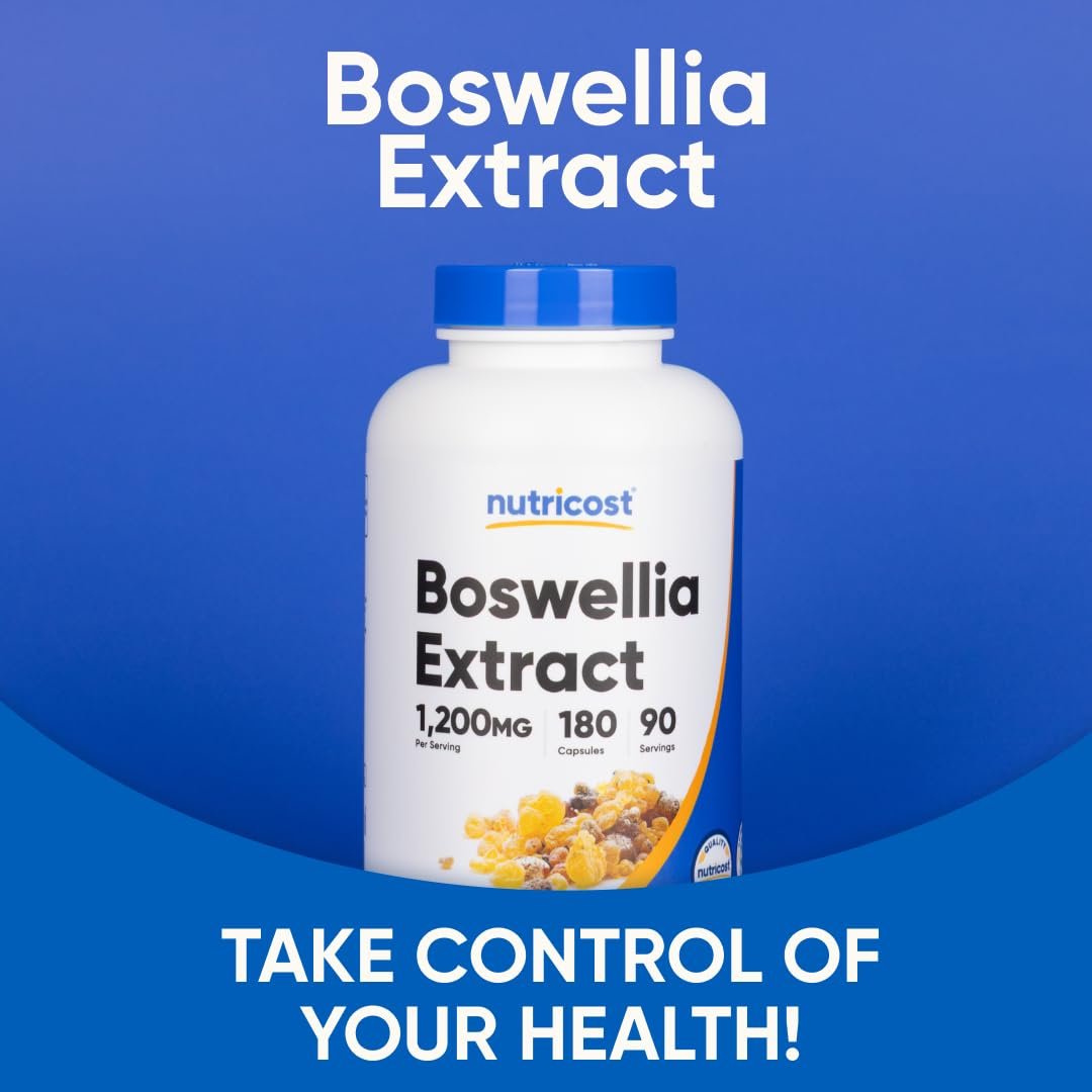 Nutricost Boswellia Extrakt 180 Kapseln für 90 Portionen pro Flasche - Glutenfrei & GVO-frei, Vegan