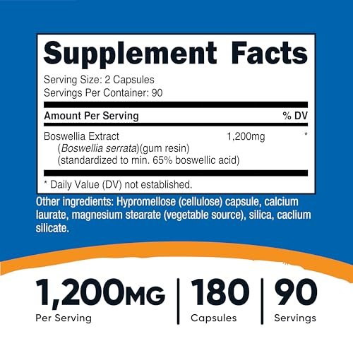 Nutricost Boswellia Extrakt 180 Kapseln für 90 Portionen pro Flasche - Glutenfrei & GVO-frei, Vegan