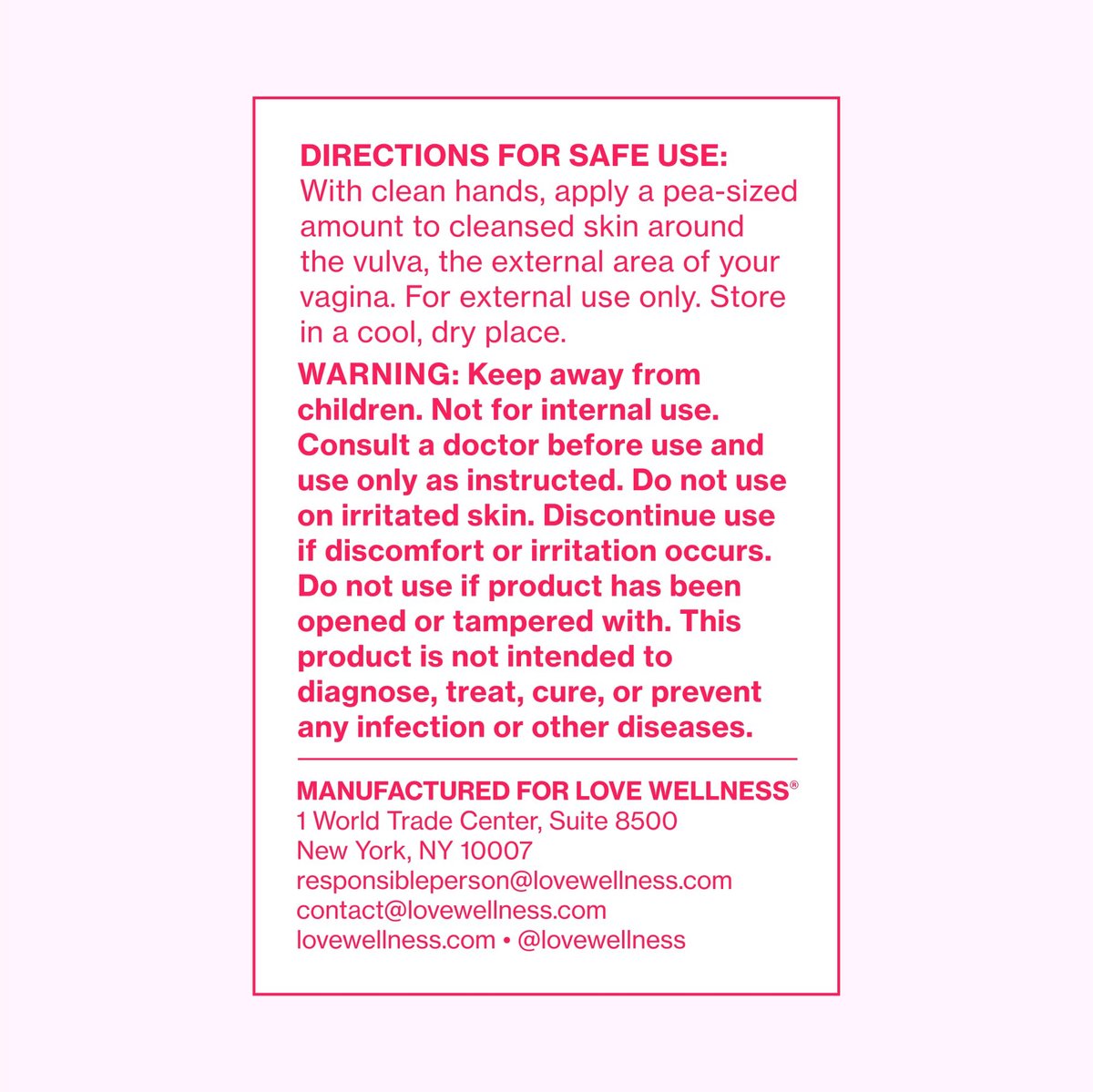 Love Wellness Comfy Cream Feuchtigkeitscreme für Vulva & Vagina - 1,01 oz