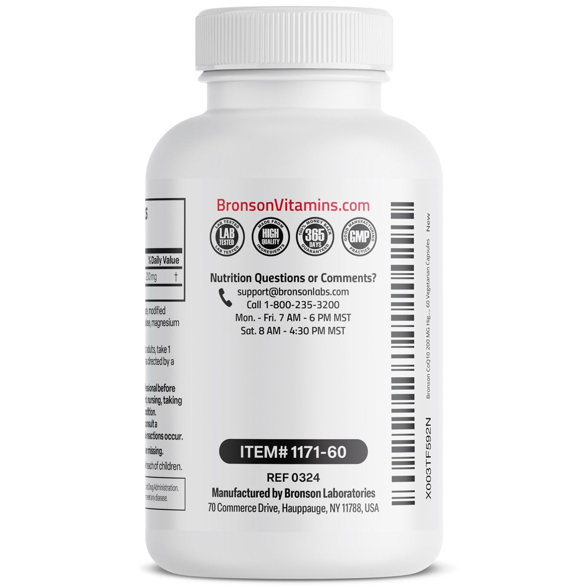 Bronson CoQ10 200 MG Hochdosiert – Zelluläre Energieproduktion, 60 vegane Kapseln