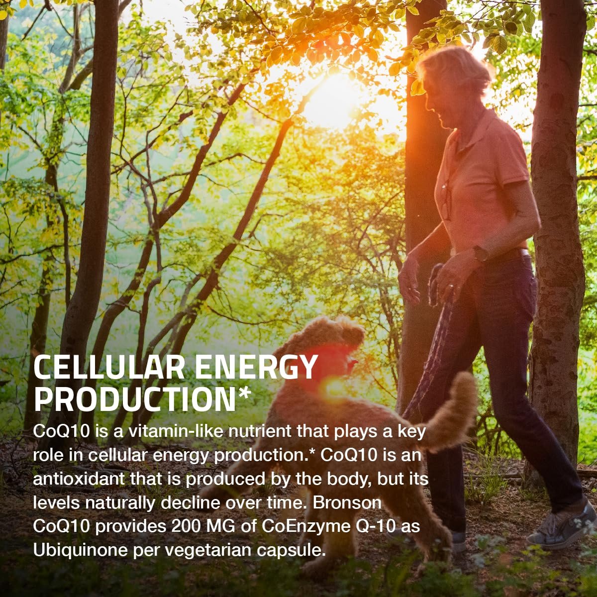 Bronson CoQ10 200 MG Hochdosiert – Zelluläre Energieproduktion, 60 vegane Kapseln