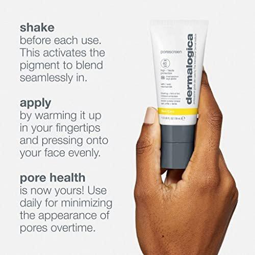 Dermalogica Porescreen Mineralischer Sonnenschutz SPF 40 für das Gesicht, Sonnenschutz und Poren-Primer mit Zinkoxid, Multifunktionale Pre-Makeup Sonnenblockade - 30 ml