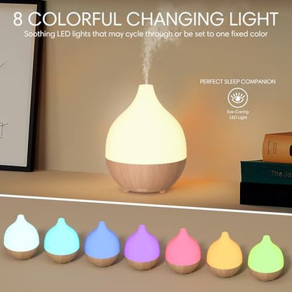 SALKING Aromatherapie Diffuser Set (2 Stück), 100ml Ultraschall-Diffuser für Ätherische Öle, Kaltnebel-Luftbefeuchter mit Warmweißem Licht, Auto-Abschaltung, für Zuhause und Büro