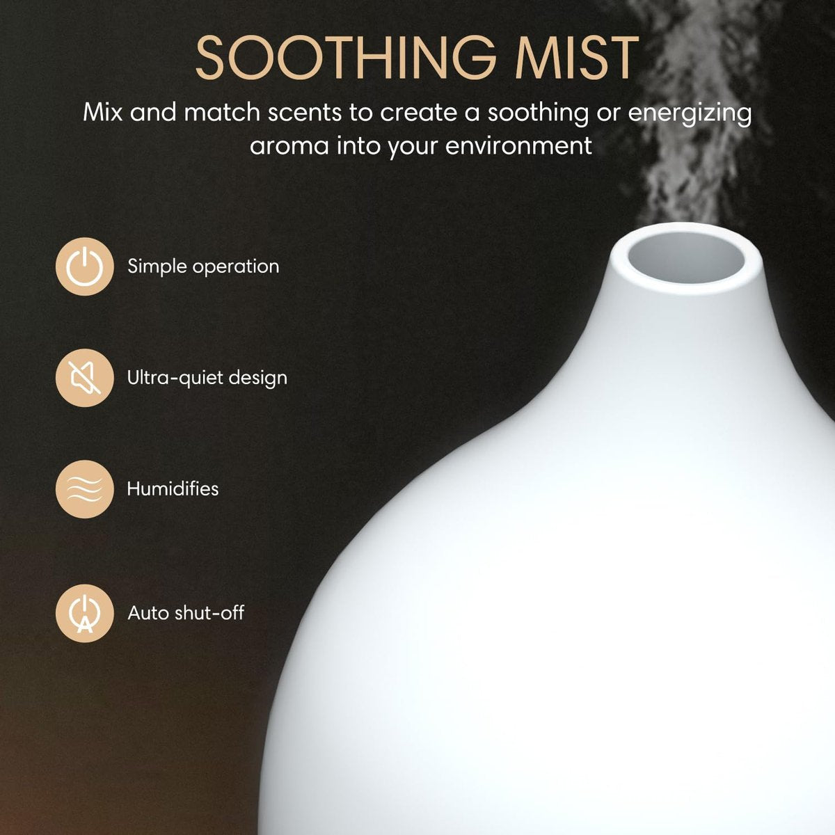SALKING Aromatherapie Diffuser Set (2 Stück), 100ml Ultraschall-Diffuser für Ätherische Öle, Kaltnebel-Luftbefeuchter mit Warmweißem Licht, Auto-Abschaltung, für Zuhause und Büro