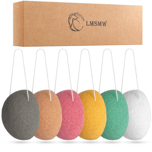 Bio-Konjac Gesichtsschwämme Set – Sanfte Peeling-Schwämme für Gesicht und Körper mit Aktivkohle, natürliche Hautpflege-Werkzeuge für ölige, trockene, Misch- und empfindliche Haut