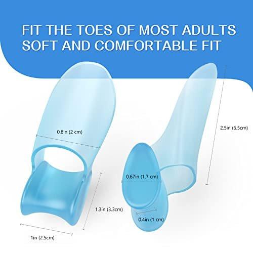 Promifun Ballenzehenschutzkissen, 10er-Pack Ballenkorrekturpads mit Zehenspreizer, Gel-Schutz für Fußschmerzlinderung, Hühneraugen, Hornhaut - Blau