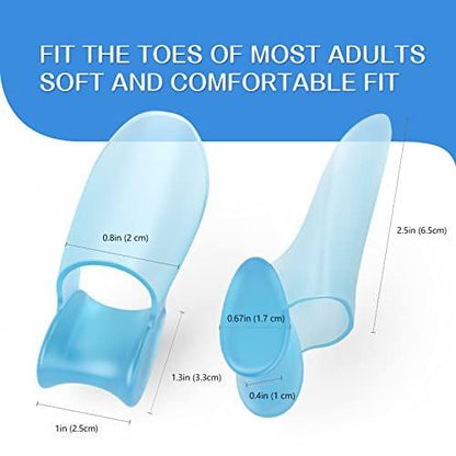 Promifun Ballenzehenschutzkissen, 10er-Pack Ballenkorrekturpads mit Zehenspreizer, Gel-Schutz für Fußschmerzlinderung, Hühneraugen, Hornhaut - Blau