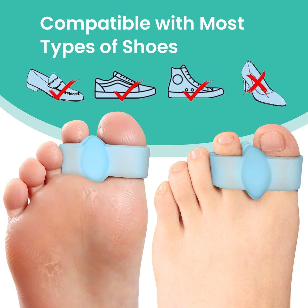 Welnove 12er-Pack Zehenspreizer mit 2 Schlaufen – Korrekturhilfe für Hallux Valgus und überlappende Zehen (Blau)