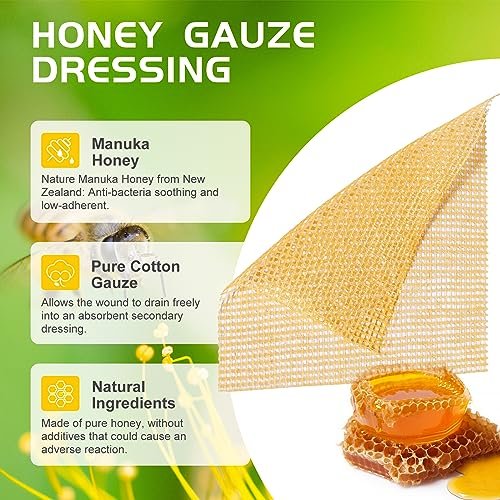 OPTITEKNIK Manuka Honig Wundauflage 5x5 cm, 10er Pack – Manuka Honig Wundversorgung für Schnitte, Verbrennungen und Schürfwunden