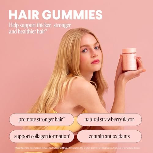 MONDAY HAIRCARE Haar-Gummis mit 2500 mcg Biotin, Vitamin C & Vitamin E für dickeres, stärkeres und gesünderes Haar 60 Stück