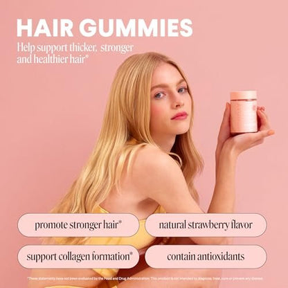 MONDAY HAIRCARE Haar-Gummis mit 2500 mcg Biotin, Vitamin C & Vitamin E für dickeres, stärkeres und gesünderes Haar 60 Stück
